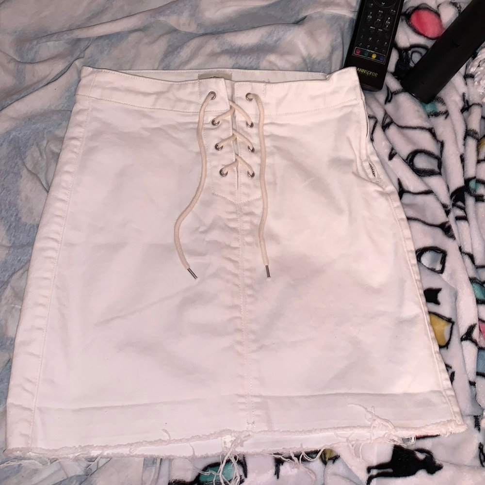 NWOT J. Crew Denim Lace Up Skirt